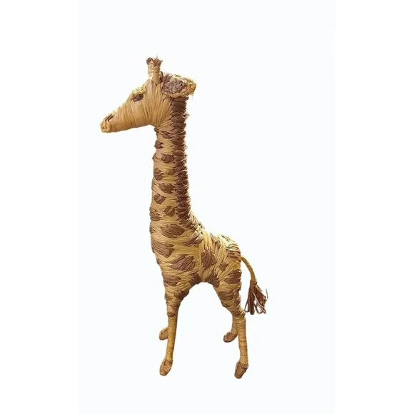 8.5 Inch Natural Fiber Standing Giraffe Home Decor - Picture 9 of 9